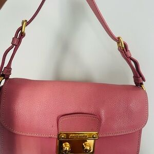 Miu Miu Rose Pink Leather Shoulder Bag